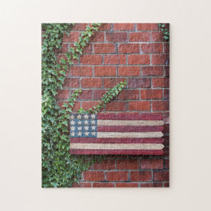 North Carolina, Linville, hölzerne US-Flagge Puzzle
