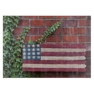 North Carolina, Linville, hölzerne US-Flagge Schneidebrett
