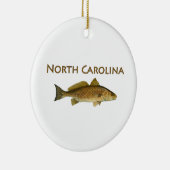 North Carolina-Logo (rote Trommel) Keramik Ornament (Rechts)