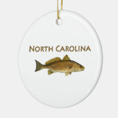 North Carolina-Logo (rote Trommel) Keramik Ornament (Links)