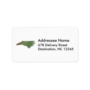 North Carolina Map Address Label Adressaufkleber