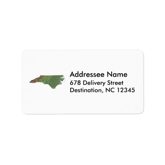 North Carolina Map Address Label Adressaufkleber (Vorne)