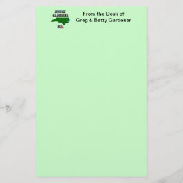 North Carolina Map and Text Briefpapier