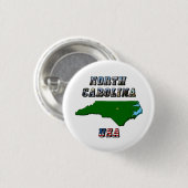 North Carolina Map and Text Button (Vorne & Hinten)