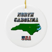 North Carolina Map and Text Keramikornament (Hinten)