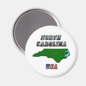 North Carolina Map and Text Magnet (Vorderseite/Rückseite)