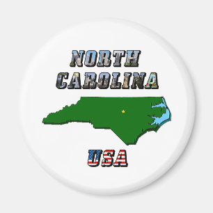 North Carolina Map and Text Magnet