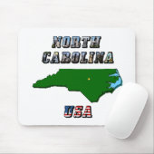 North Carolina Map and Text Mousepad (Mit Mouse)