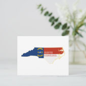 North Carolina Map Forma Staatsflagge Carolinia Postkarte (Stehend Vorderseite)
