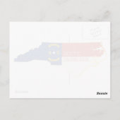 North Carolina Map Forma Staatsflagge Carolinia Postkarte (Rückseite)