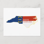North Carolina Map Forma Staatsflagge Carolinia Postkarte (Vorderseite)