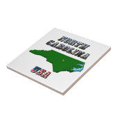 North Carolina Map Kontur, Foto und US Flag Text Fliese (Seite)