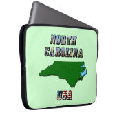 North Carolina Map Kontur, Foto und US Flag Text Laptopschutzhülle (Vorne Rechts)
