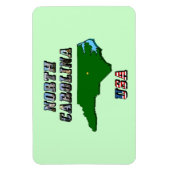 North Carolina Map Kontur, Foto und US Flag Text Magnet (Vertikal)