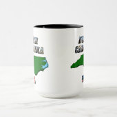 North Carolina Map Kontur, Foto und US Flag Text Tasse (Zentrum)