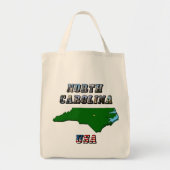 North Carolina Map Kontur, Foto und US Flag Text Tragetasche (Vorne)
