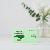 North Carolina Map Kontur, Foto und US Flag Text Visitenkarte (Stehend Vorderseite)