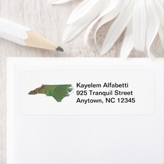 North Carolina Map Rücksendeadresse (Insitu)