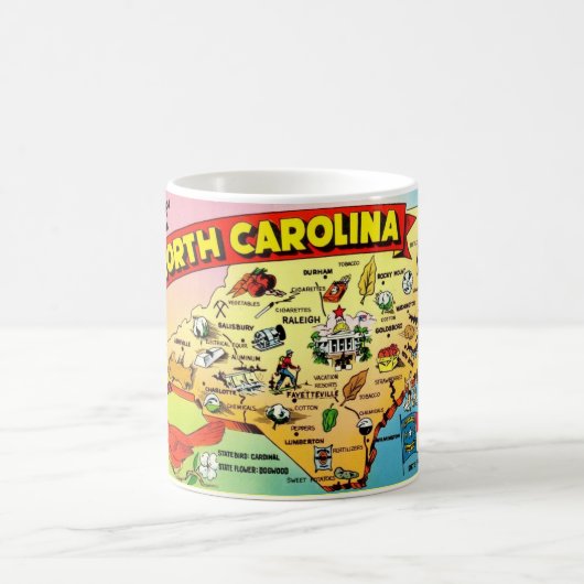 North Carolina Map Tasse (Mittel)