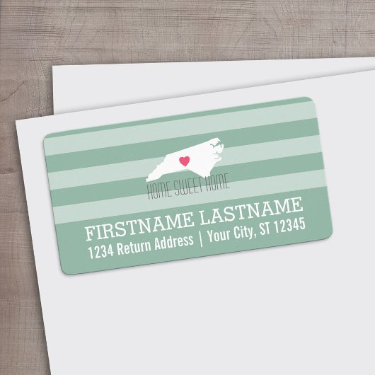 North Carolina Map Zuhause Staat Liebe - Benutzerd Adressaufkleber