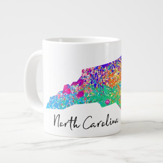 North Carolina Modern Map Jumbo-Tasse (Vorderseite Links)