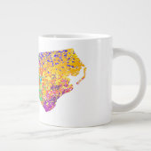 North Carolina Modern Map Jumbo-Tasse (Rechts)