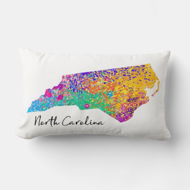 North Carolina-moderne Karte Lendenkissen (Vorderseite)