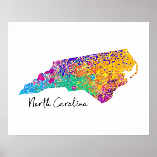 North Carolina Moderne Karte Poster (Vorne)
