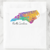 North Carolina Moderne Karte Rechteckiger Aufkleber (Tasche)