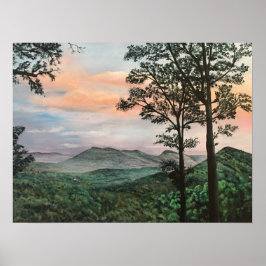 North Carolina Mountain Sunrise Acrylmalerei Poster
