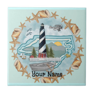 North Carolina Muscheln Leuchtturm Tile Fliese