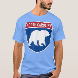 North Carolina NC Bären Überqueren Zwischenstaatli T-Shirt
