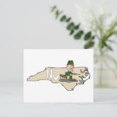North Carolina NC Cartoon Map mit Hunter Postkarte (Stehend Vorderseite)