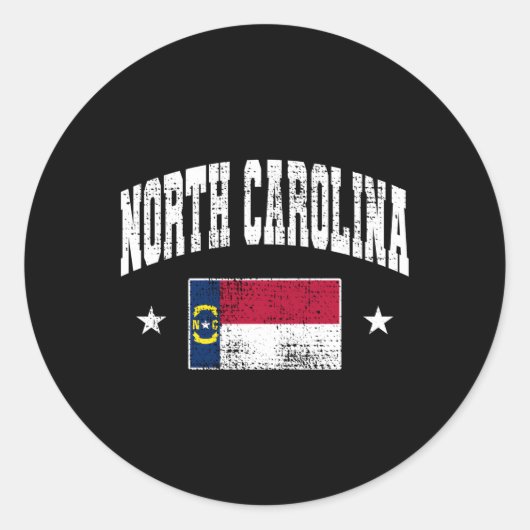 North Carolina NC Flag North Carolina getragen Runder Aufkleber (Vorderseite)