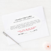 North Carolina NC Hütte Law Label Bäckerei Ovaler Aufkleber (Umschlag)