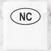 North Carolina "NC" Ovaler Aufkleber (Tasche)