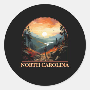 North Carolina Nc Wandern Berg Staatsstolz  Runder Aufkleber