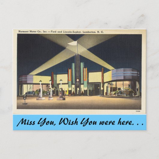 North Carolina, Norment Motors, Lumberton Postkarte (Vorderseite)