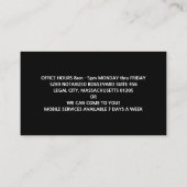 North Carolina Notare Public Services Visitenkarte (Rückseite)