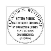 North Carolina Notary Public Round  Permastempel (Design)