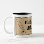 North Carolina Notary Public Scroll Feather Quill Zweifarbige Tasse (Links)