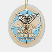 North Carolina Nurse Caduceus  Keramik Ornament (Links)