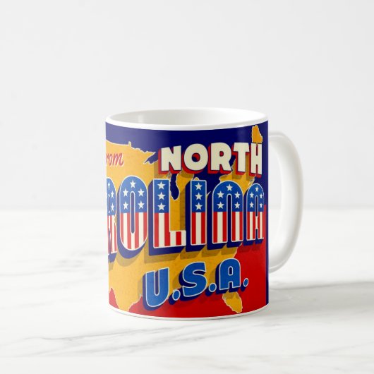 North Carolina Patriotic Greeting Mug Kaffeetasse (VorderseiteRechts)