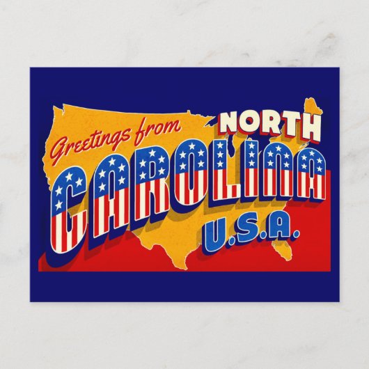 North Carolina Patriotic Greeting Postcard Postkarte (Vorderseite)