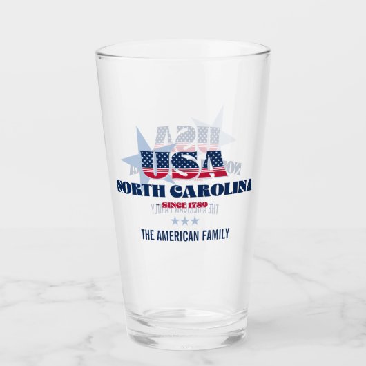 North Carolina Patriotic Pride Personalisiert Glas (Vorderseite)