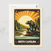 North Carolina | Patriotischer Geist Vintag Postkarte (Vorne/Hinten)