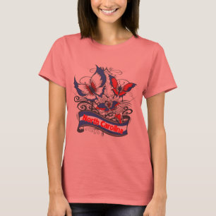 North Carolina-Patriotismus-Schmetterling T-Shirt