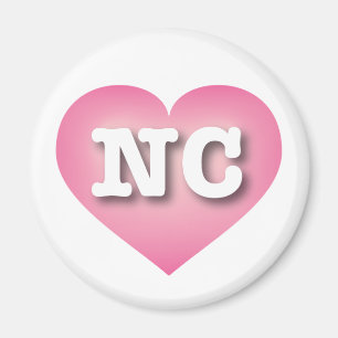 North Carolina Pink Fade Heart - I Liebe NC Magnet