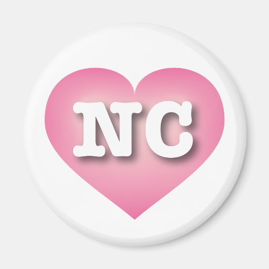 North Carolina Pink Fade Heart - I Liebe NC Magnet (Vorne)