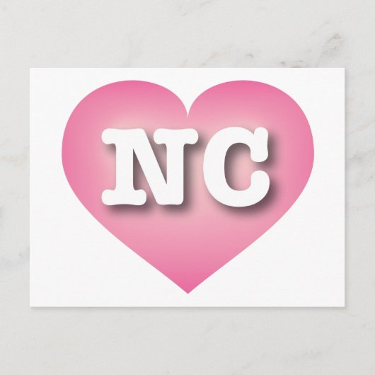 North Carolina Pink Fade Heart - I Liebe NC Postkarte (Vorderseite)